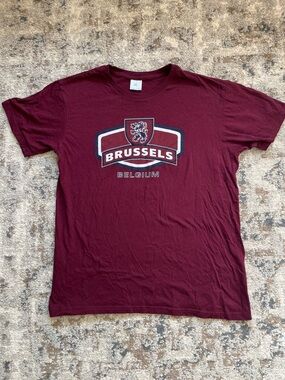 Brussels Belgium Maroon Graphic T-Shirt